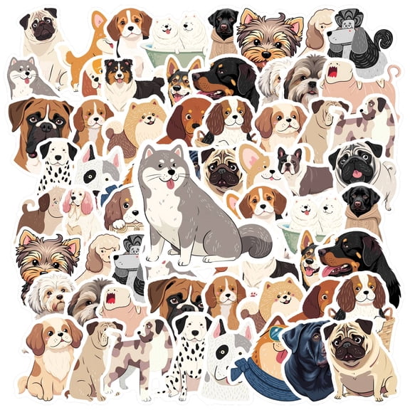 35pcs Cute Dog Stickers PVC Animal Stickers Cartoon Pet Stickers for Phones Notebooks Laptops