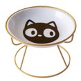 thumbnail image 1 of LYMAYTER Elevated Ceramic Bowl Set -Vomit Cervical Vertebrae Indoor Cats Small Pets Colorful Patterns Pet Supplies, 1 of 7