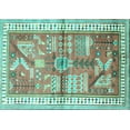 thumbnail image 1 of Ahgly Company Indoor Rectangle Animal Turquoise Blue Traditional Area Rugs, 6' x 9', 1 of 4