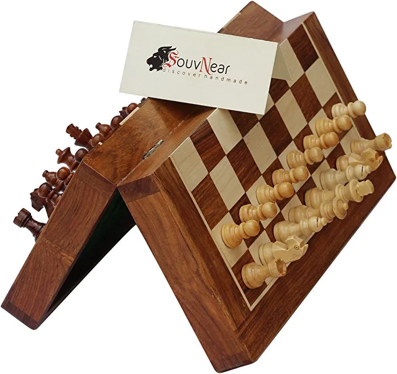 Wegiel Imperator 21-Inch Luxury Wooden Chess Set For Adults - Handcrafted From Premium Beech And Birch Wood, Brown