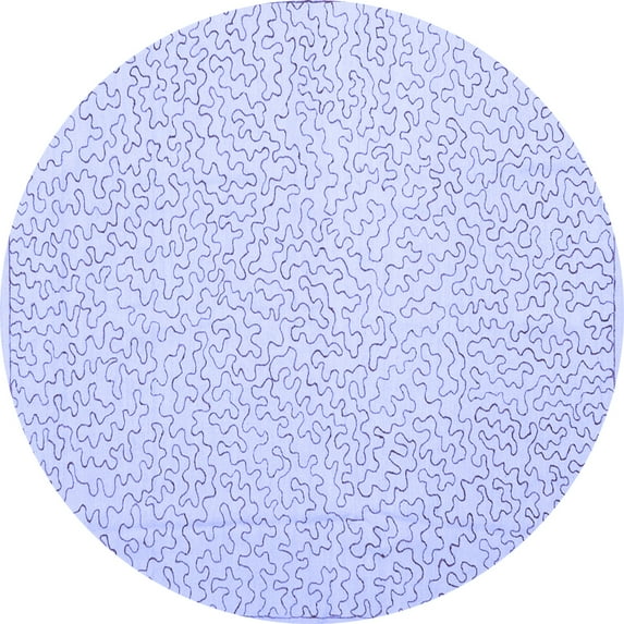 Ahgly Company Indoor Round Abstract Blue Contemporary Area Rugs, 3' Round