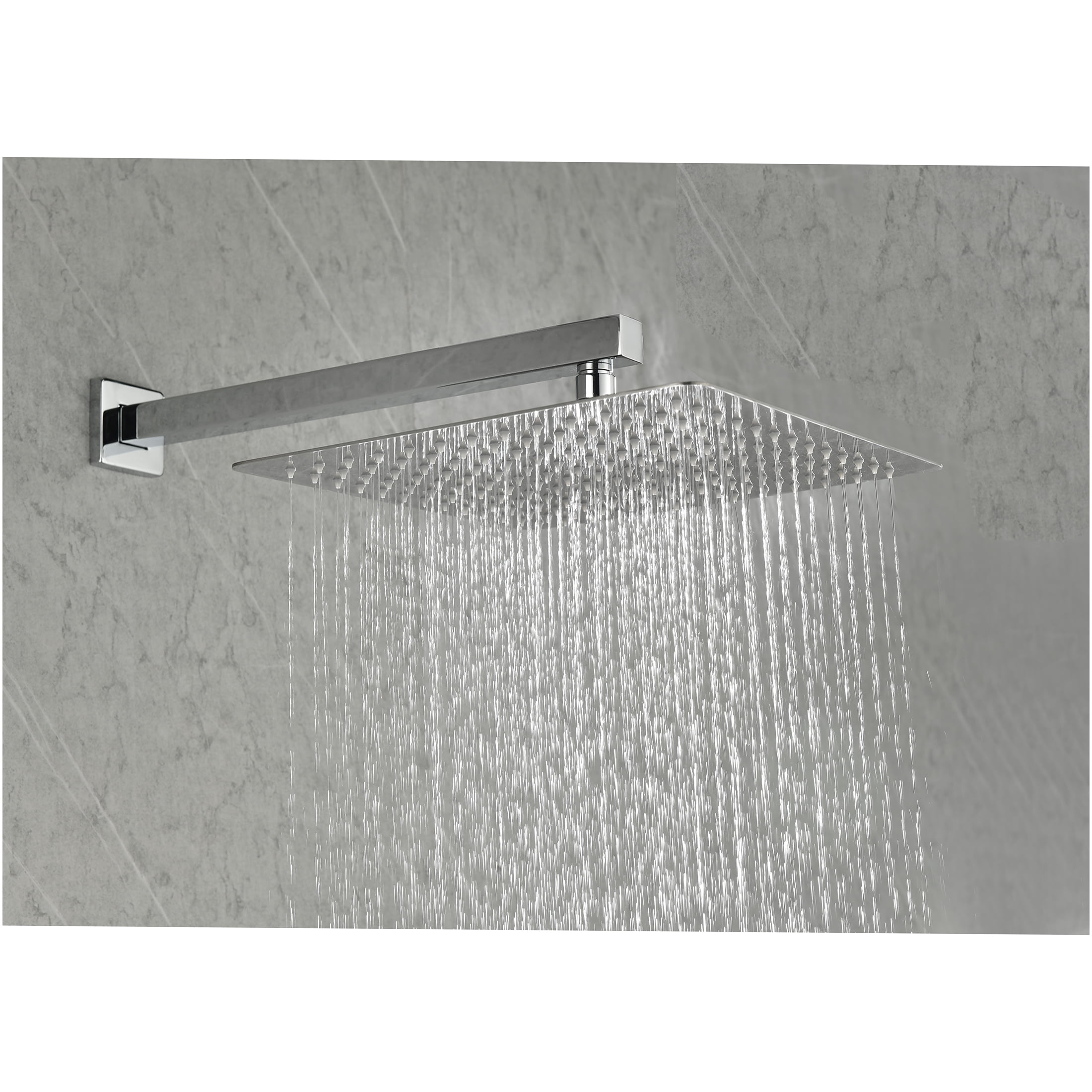 JERFIT 12 Inch Rain Shower System, Wall Mounted Luxury Shower Head Set with 6” Extension Arm, High Pressure Rainfall Showerhead in Brushed Nickel Finish