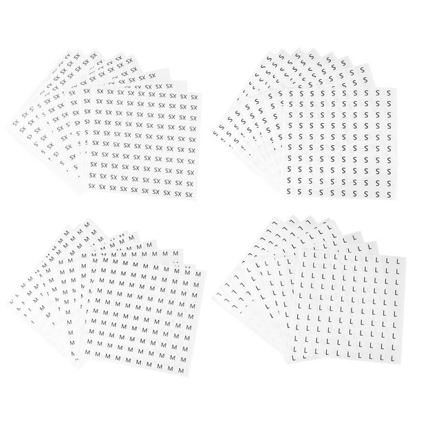 4000PC Etiqueta de Tamaño de Ropa Etiqueta Redonda Código de Tamaño Palabra Negra Blanco Parte Inferior para Ropa Zapatos Sombreros (XS / S / M / L Cada 1000PC)
