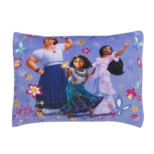 Disney Encanto Squishy Toddler Pillow, Purple and Aqua, Polyester, 15"x12"
