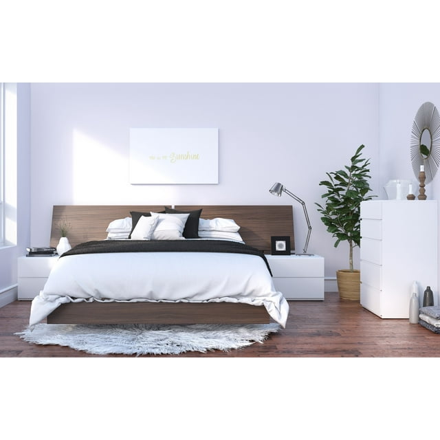 Nexera 5-Piece Bedroom Set With Bed Frame, Brown, Queen