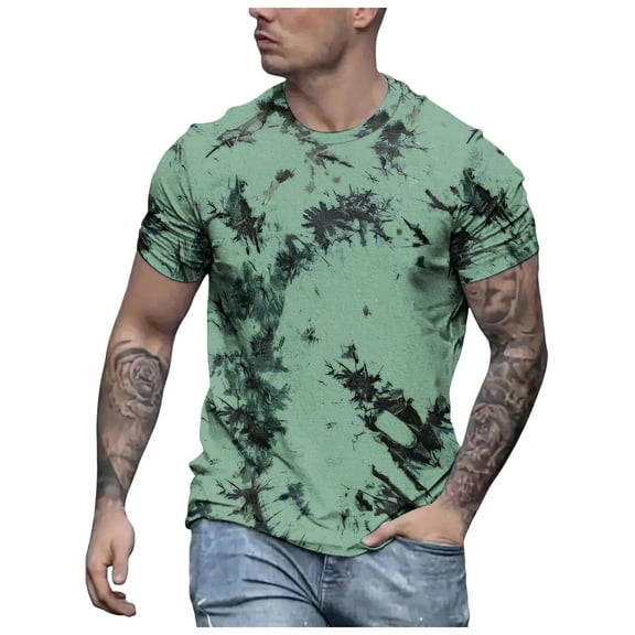 Big and Tall Shirts for Men Summer Fashion Color Matching T Shirt With Short Sleeves And Round Neck 2xlt Shirts for Men T Big Tall Shirt Pack V Neck XL