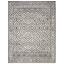 SAFAVIEH Tulum Ophelia Bordered Geometric Area Rug, Dark Grey/Ivory, 8' x 10'