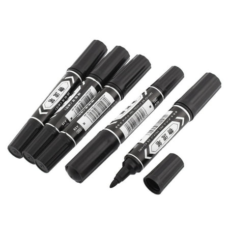 Home Office Plastic Oil Paint Permanent Marker Marking Pens DIY Tool Black 5pcs School