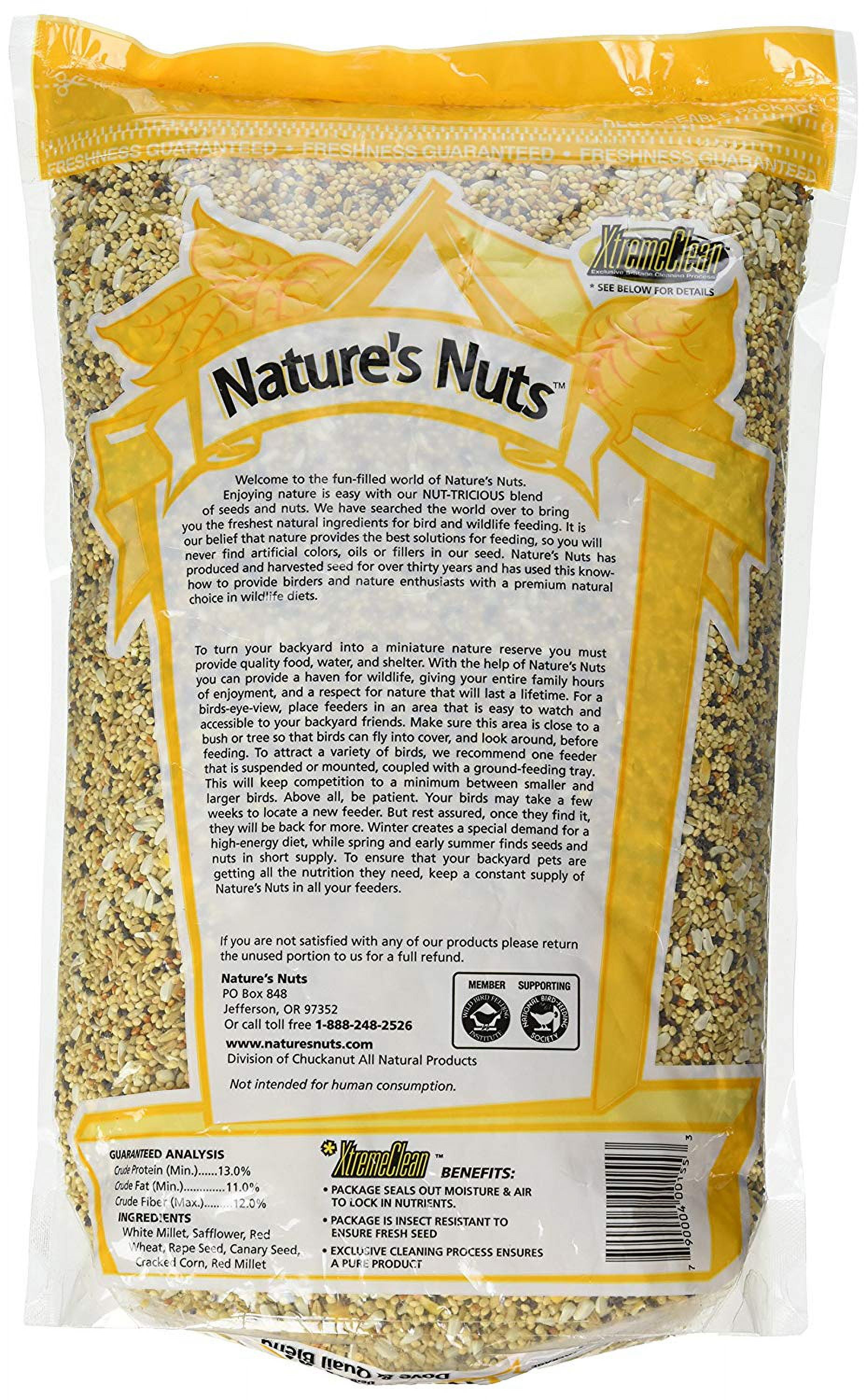 Autumn Food Chuckanut Natures Nuts Deluxe Dove Quail Blend Economical Mix 5 lb