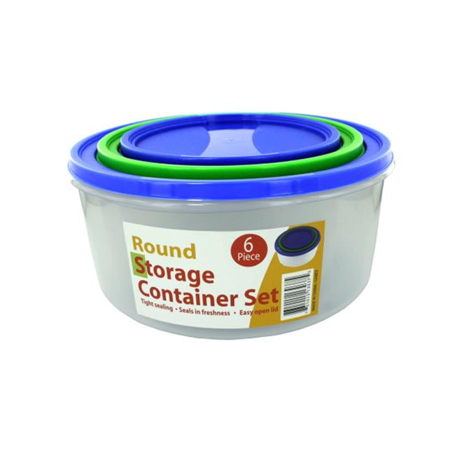 3 Pack round storage container set with lids Pack of 2