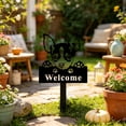 thumbnail image 6 of Linnome Metal Garden Stake Ornament Iron Yard Decor with Ground Insert for Outdoor Garden Fence Courtyard Farm 13x7.9in Black#02, 6 of 6