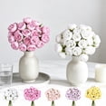 thumbnail image 7 of Artificial Peony Bouquet with Raffia Wrap, 27 Heads Faux Silk Flowers for Home Vase, Realistic Farmhouse Decor for Living Room Table and Wedding Centerpiece, 7 of 7