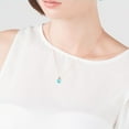 thumbnail image 4 of Galaxy Gold 14K Solid Gold Natural Blue Topaz Briolette Necklace for Women - Rose Gold Fine Jewelry, 4 of 5