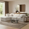 thumbnail image 2 of Meridian Furniture Indulge 94" Velvet L-Shaped Modular Sectional in Cream, 2 of 9