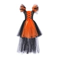 thumbnail image 2 of Afuyipoi Girls Mesh Pumpkin Dress Size 2-12 Halloween Party Performance Clothes for Kids Orange Size 4T, 2 of 5
