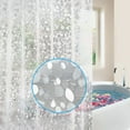 thumbnail image 3 of Shower Curtain Liner,Waterproof 72x72-Inch-PVC Free, Non Toxic, Eco-Friendly, Odorless 3D Pebble Bathroom Curtains, Semi-Transparent,12 Hooks, 3 of 7