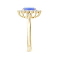 thumbnail image 3 of Angara Natural 1.6 Ct. Tanzanite with Diamond Halo Ring in 14K Yellow Gold for Women (Ring Size: 3.5), 3 of 10