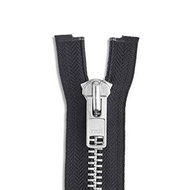 ZipperStop Wholesale YKK - Chaps Zipper (Special Custom Length) YKK #10 Extra Heavy Duty Aluminum Separating Color Black Made in USA (Length 22 Inches)