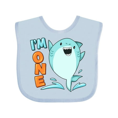 

Inktastic I m One- Shark First Birthday Boys or Girls Baby Bib
