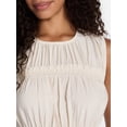 thumbnail image 4 of Time and Tru Women's Sleeveless Smocked Midi Dress, Sizes XS-XXXL, 4 of 5