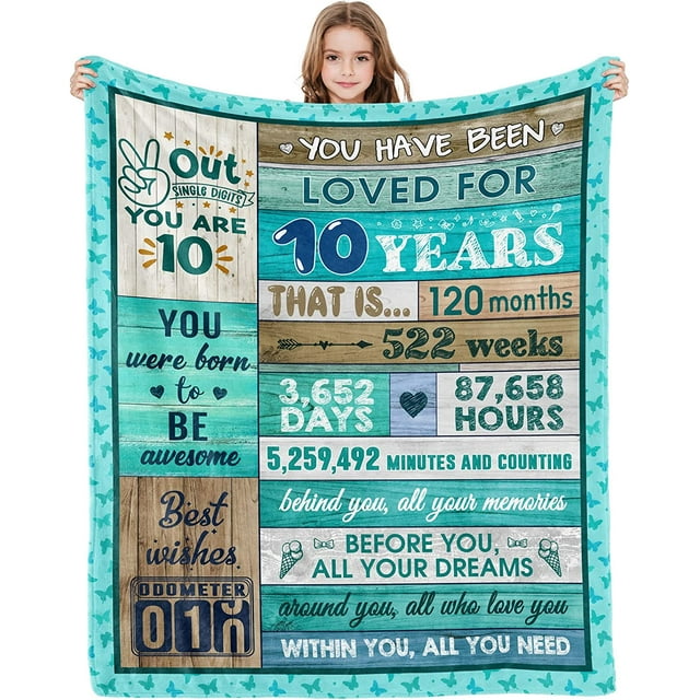 LHSHID 10 Year Old Girl Birthday Gift Blanket 30x40in