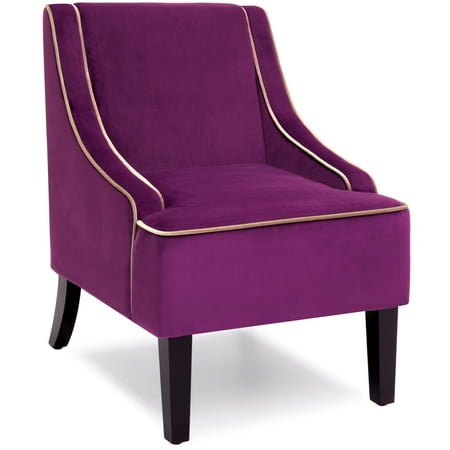 Microfiber Accent Chair - Best Choice Products Microfiber Accent Chair w/ Tapered Wood Legs (Purple)