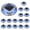White+Blue, variant on 12 Pack Solar Driveway Lights Dock Deck Lights,2 Colors in 1 Led IP67 Waterproof Outdoor Warning Step Lights for Driveway Sidewalk Pathway (White/Blue)
