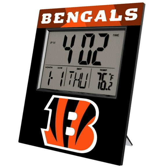 Keyscaper Cincinnati Bengals Color Block Digital Desk Clock