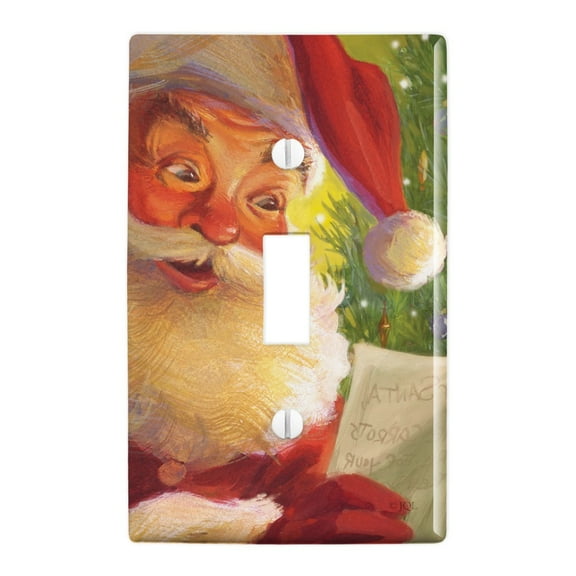 Christmas Holiday Note Left for Santa Plastic Wall Decor Toggle Light Switch Plate Cover