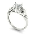 thumbnail image 2 of 1.05 ctw Claddagh Anniversary Ring for Women | Heart Cut Zirconia Diamond | Hyperallergenic Solid 14K White Gold, 2 of 5