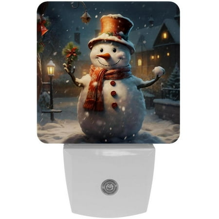 

Christmas snowman retro LED Square Night Lights - Modern Design Energy Efficient Indoor Lighting for Bedrooms Bathrooms and Hallways - 200 Characters