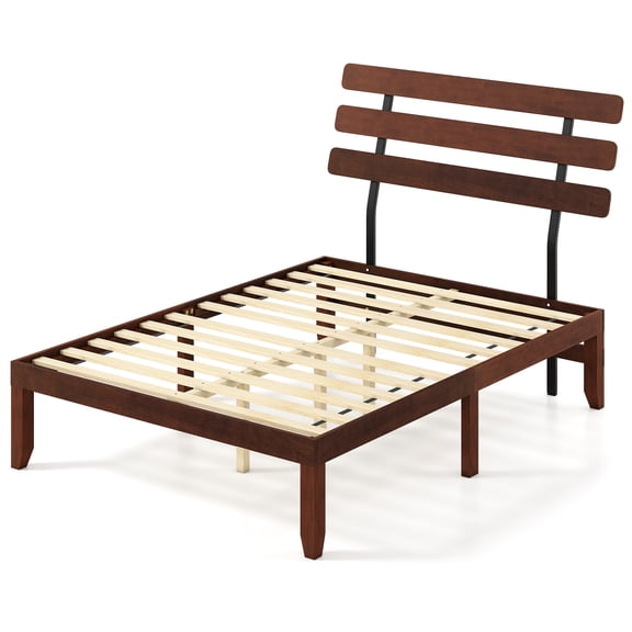 Infans 15.5 Inch Full Size Bed Frame w/Retro Headboard &Under-Bed Storage Space