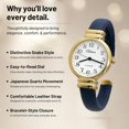 thumbnail image 3 of Blekon Collections Japanese Quartz 30mm Womens Snake Style Leather Cuff Bangle Watch, 3 of 6
