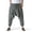 Dark Gray #23, variant on Hippie Harem Pants Men Drop Crotch Baggy Linen Pants Summer 2026 Drawstring Beach Trousers Breathable Loose Fit Lounge Solid Joggers with Pockets M