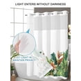 thumbnail image 4 of No Hook Shower Curtain with Snap in Liner Tropical Plant Shower Curtain -Fabric Waterproof Inner Liner, Watercolor Floral Shower Curtains Washable 72"x78", 4 of 9
