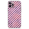 thumbnail image 2 of DesignSkinz White Slanted Lines Over Pink and Purple Grunge Surface Full-Body Skin Decal Wrap Cover for iPhone 15 Pro Max, 2 of 9