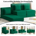 thumbnail image 5 of Modern Convertible Folding Compression Sectional Sofa Fabric Corduroy Set of 2, 5 of 7