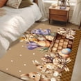 thumbnail image 5 of Easter Bunny Area Rugs Collection 3'x5', Brown Eggs Flowers Rabbits Vintage Dots Plaid Non Slip Indoor Rectangle Throw Runner Rug Floor Mat Carpet for Living Room Dining Table Bedroom Nursery, 5 of 9