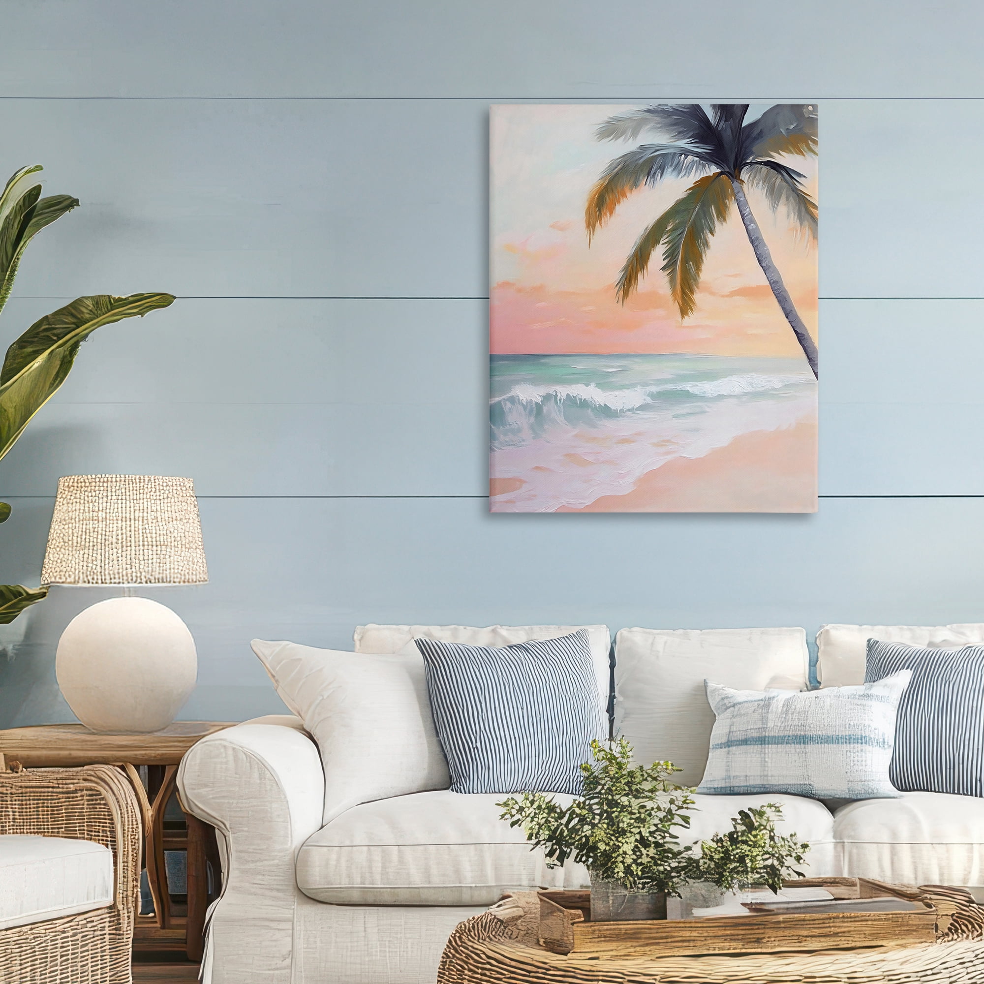 Stupell Industries Tranquil Sunset & Beach Palm Canvas Wall Art, design by Creative Studio