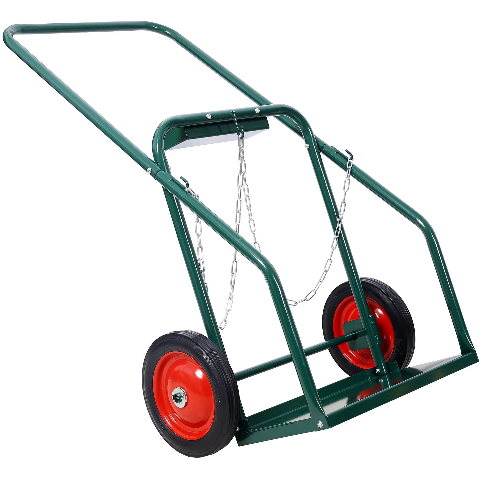Heavy Duty Cylinder Cart With 440 Lbs Capacity, Compact Dual Oxygen Tank Hand Truck, 10 Inch Solid Rubber Wheels, Durable Metal Design For Secure Gas Cylinder Storage And Mobility