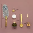 thumbnail image 2 of fankhu Stationery Fountain Pen Set Retro Calligraphy Owl Feather Quill Writing Dip Pen, 2 of 8