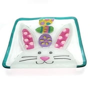 Tabletop Easter Bunny Head Square Plate Lori Siebert Glass Fusion 2020160968