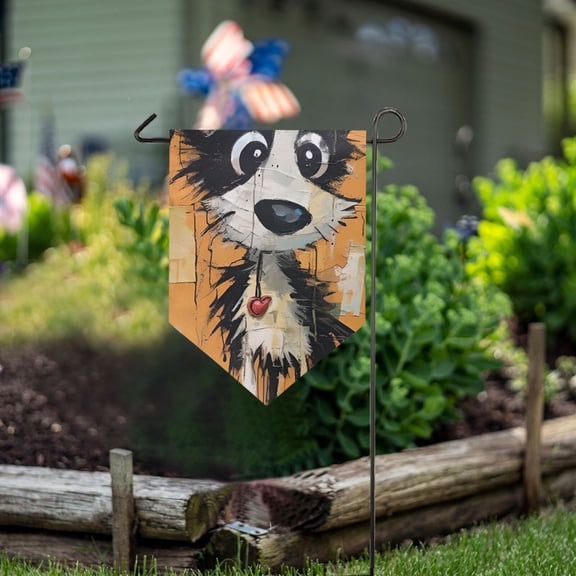 Dog Orange Garden Flag 18" x 12.5" Double Sided Yard Lawn Outdoor Decor Small Yard Flags