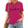 thumbnail image 2 of Womens Tops Short Sleeve Summer Tops For Women Casual Grandma Heart Printed Tee Womens T Shirts, 2 of 5