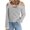 Grey, variant on Simua Womens Cold Shoulder Tops Cut Out Neck Long Sleeve Shirts Off Shoulder Tunic Top Casual Blouse