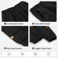 thumbnail image 3 of Rolanko Boys' Cargo Pants Casual Kids Joggers Elastic Waist Outdoor Hiking Baggy Trousers 4-14 Years, 3 of 6