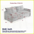 thumbnail image 3 of Modern Corduroy Loveseat Sofa with 2 Pillows – Sturdy Wood Frame, Deep Seat for Living Room, 3 of 11