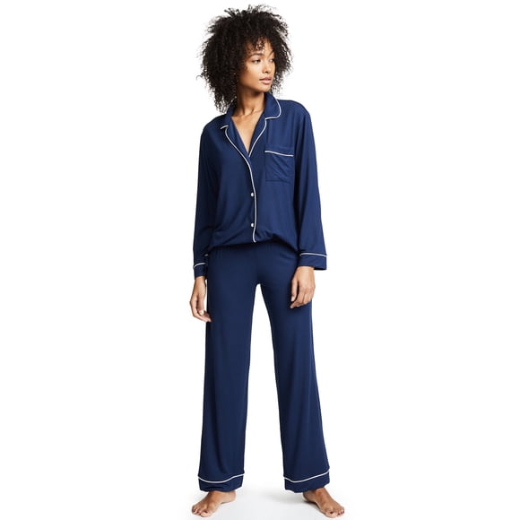 Pijama Largo Eberjey Gisele Azul Marino Marfil XL