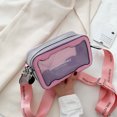 thumbnail image 1 of Bolso De Hombro Bolso bandolera para mujer Bolsos de mensajero de PVC transparentes informales Monedero con cremallera (rosa), 1 of 8