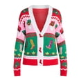 thumbnail image 6 of Women's Embellished Button Front Christmas Cardigan from Holiday Time, Sizes XS-XXXL, 6 of 6